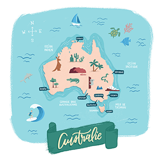 Carte de l'Australie - Illustration